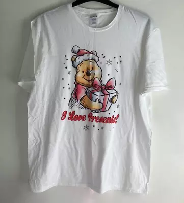 Buy Winnie The Pooh White Christmas Print T-shirt Size Large New • 3£
