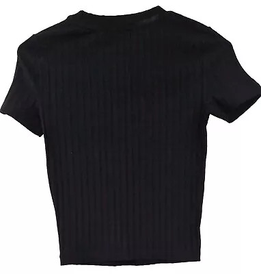 Buy New Womens Asos Design Slim Fit Black Ribbed T Shirt Size 8 • 10£