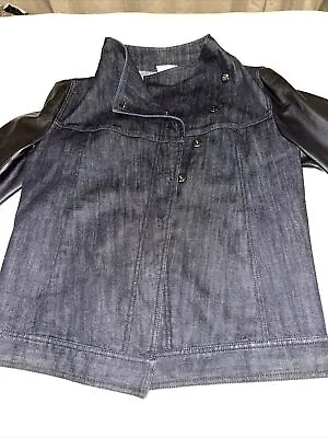 Buy Denim & Leather Jacket By Pure DKNY Size M (14) BNWOT  • 19.99£
