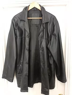 Buy Men's Genuine Leather Jacket Milan Size XL Black • 40£