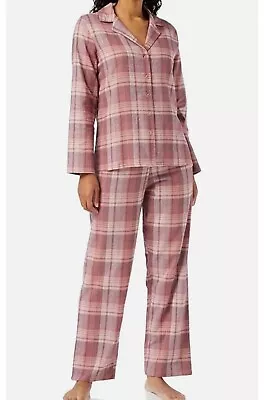 Buy LADIES Iris & Lilly Long Sleeve Supersoft Pure Cotton Flannel Pyjama Set Size 14 • 9.99£