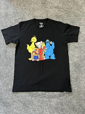 Buy Kaws Uniqlo Sesame Street T Shirt Black Size Small • 15£