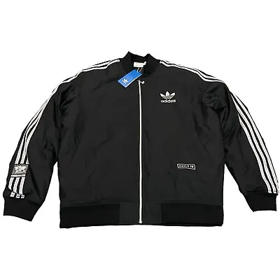 Buy Adidas Originals Chile 20 Black/Silver Padded Bomber Jacket Size Medium NEW • 39.99£