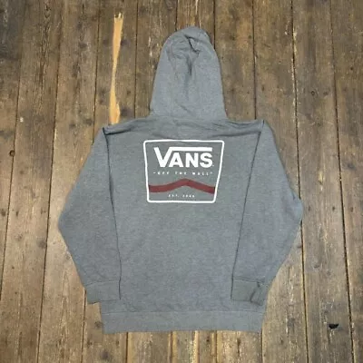 Buy Vans Hoodie Mens Y2K Graphic Spellout Skating Sweatshirt, Grey, Large • 20£