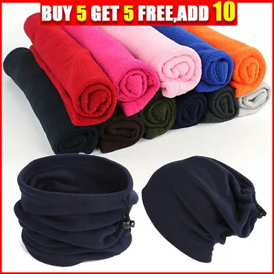 Buy Men Woman Fleece Neck Warmer Snood Scarf Neck Tube Bandana Face Mask Thick Hats • 2.98£
