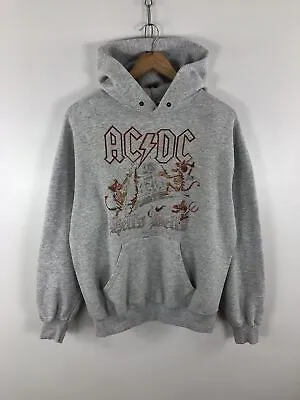 Buy Vintage AC/DC Hoodie Hells Bells Big Logo ACDC 90s Rock Band Mens Hooded Size M • 43.63£