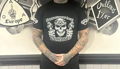 Buy Official Support Your Local OUTLAWS MC SYLO T-SHIRT UNISEX MEDIUM 1%ER BIKER • 24.50£