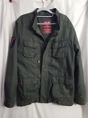 Buy Jack And Jones Military Style Jacket Vintage Denim Dark Green • 24.99£