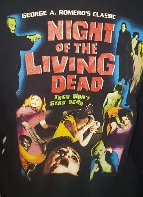 Buy NIGHT OF THE LIVING DEAD Hooded Shirt Small Long Sleeve Horror Classic Movie • 49.17£