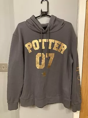 Buy Authentic Wizarding World Of Harry Potter Grey Long Sleeve Hoodie Size L • 18.95£