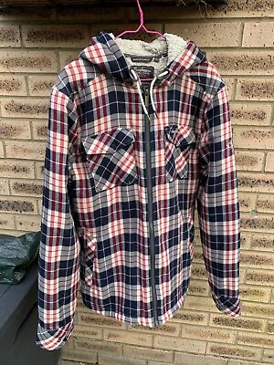 Buy Craghoppers Lumberjack Red/ Blue Plaid Check Hooded Jacket - Uk Large • 5£