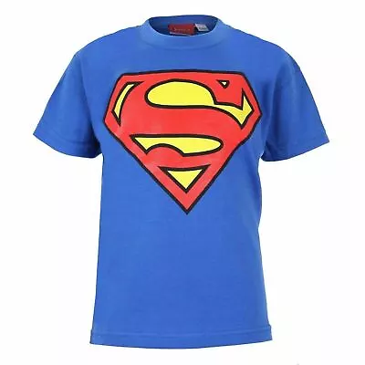 Buy Superman Kids T-shirt Logo Blue  Boys Girls 3-12 Years Official DC Comics • 9.99£