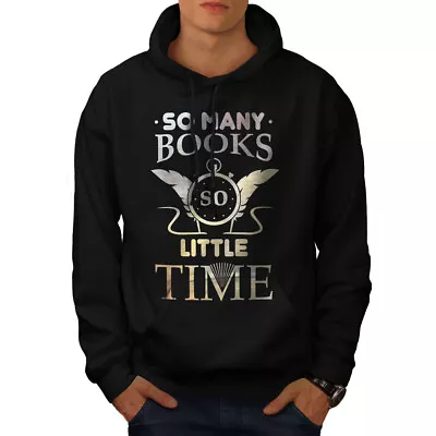 Buy Wellcoda Many Books Little Time Mens Hoodie, Issue Casual Hooded Sweatshirt • 25.99£