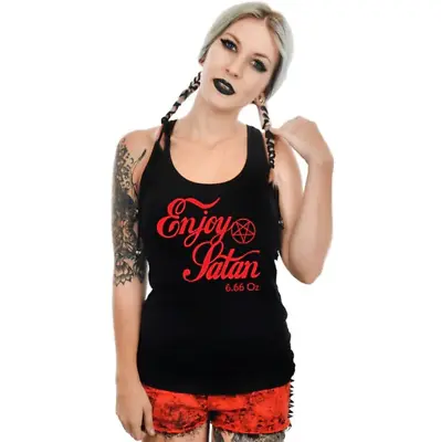 Buy Too Fast Enjoy Satan Graphic Racerback Tank Womens Alternative Clothing • 27.86£