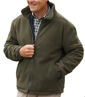 Buy Mens Padded Fleece Jacket Coat Anti Pill Quilted Think Warm Zip Pockets S-3XL • 21.50£