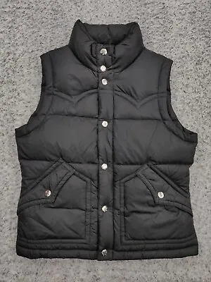 Buy TRUE RELIGION Woman's Small Navy-Black World Tour Goose Down-Feather Puffer Vest • 50.19£