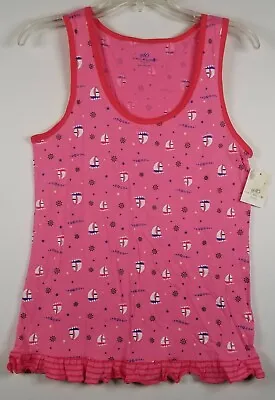Buy SO INTIMATES Tank Top Lounge Pajama Top Pink Women's Size Large Boats Ahoy NWT • 12.30£
