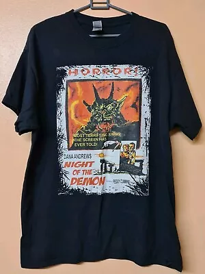 Buy Gildan T Shirt  Black 1957 Night Of The Demon British Horror Movie Size Large • 24.95£