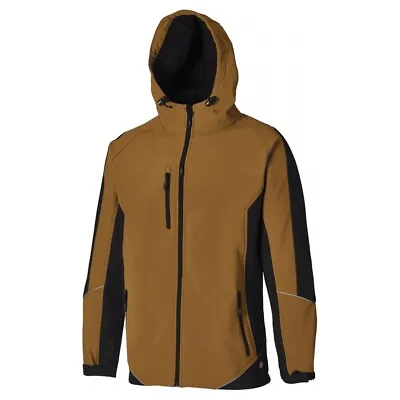Buy Dickies Two/Tone Softshell Jacket  Medium Khaki/Black JW7010 • 22.42£