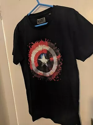 Buy BNWOT Men's Black Marvel's Captain America Shield T-Shirt Size M • 7.99£