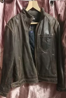 Buy Mens Dark Brown Leather Jacket Brown - Used But Good Condition  • 37.99£