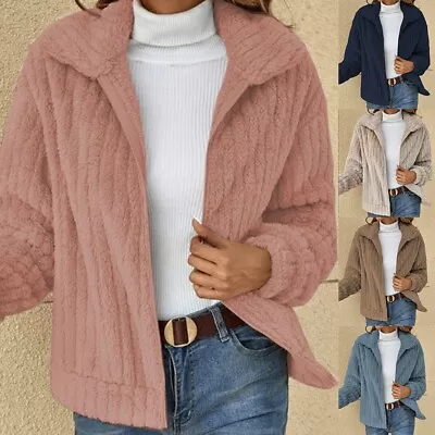 Buy Comfy Fashion Long Sleeve Outwear Coat Women Fleece Jackets Female Faux • 22.84£