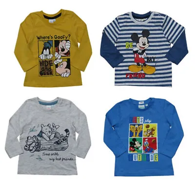 Buy Disney Mickey Mouse Donald Duck Pluto Baby Blue Print Cotton T-Shirt Top 12-24 • 3.99£