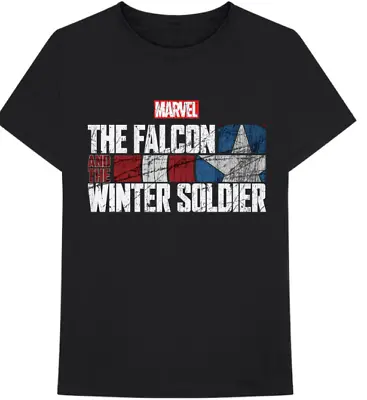 Buy Marvel Comics Unisex T-shirt: Falcon & Winter Soldier Text Logo Black Size Large • 16.79£