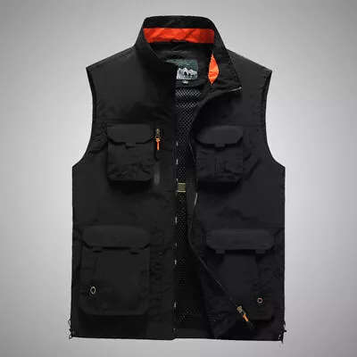 Buy Mens Multi Pocket Vest Hunting Fishing Waistcoat Safari BodyWarmer Gilet Jacket • 20.99£