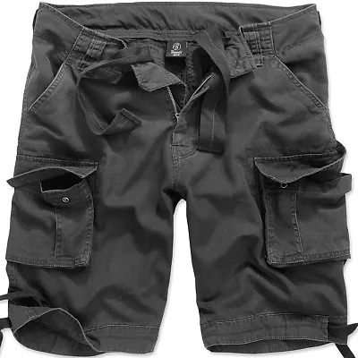 Buy Brandit Urban Legend Mens Army Shorts Vintage Security Pants Police Cargos Black • 41.95£
