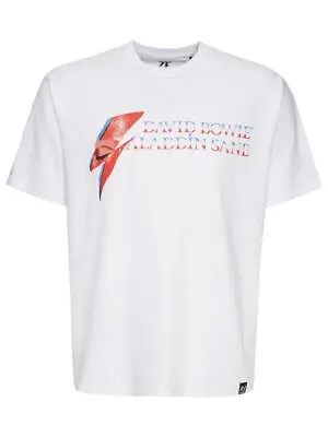 Buy Recovered David Bowie Mens T-Shirts Crew Neck Aladdin Sane Logo Cotton White Top • 17.49£