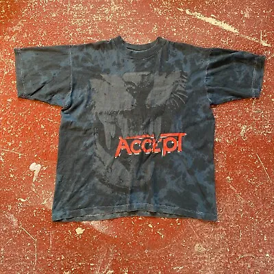 Buy Vintage 90s Accept Vintage AOP Rock Band T-Shirt Farewell Tour 1996 Size XL • 72.64£
