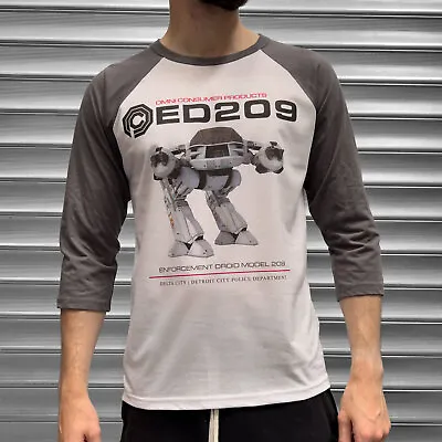 Buy Mens ED209 Robocop Raglan Style T Shirt OCP Omni Consumer Products Retro Movie • 25.99£