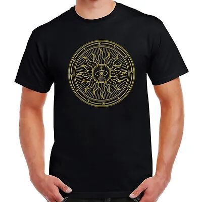Buy Witchcraft-Mystery Symbols Sun And All Seeing Eye T-Shirt Birthday Gift • 12.59£