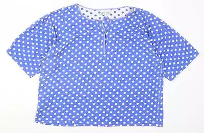 Buy BHS Womens Blue Polka Dot Cotton Top Pyjama Top Size 16 • 7.25£
