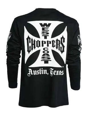 Buy WCC West Coast Choppers Herren Men Shirt Longsleeve Iron Cross Black/Schwarz • 36.07£