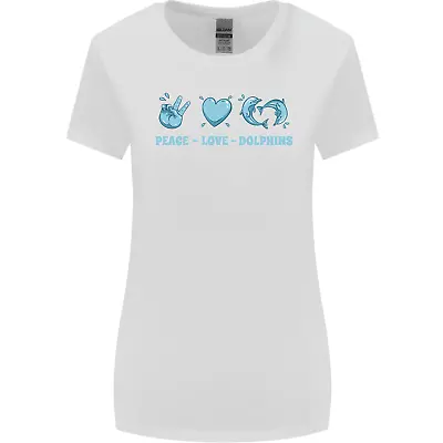 Buy Peace Love Dolphins Womens Wider Cut T-Shirt • 9.99£