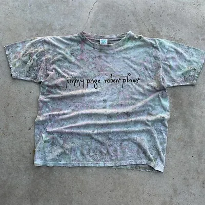 Buy Vintage 90s Jimmy Page Robert Plant And Zoro Winterland Tie Dye AOP Band T Shirt • 47.42£