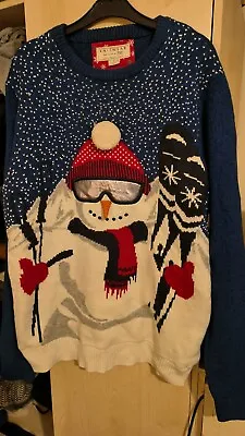 Buy Mens Light Up Christmas Snowman Jumper Size Medium F&F • 7.99£