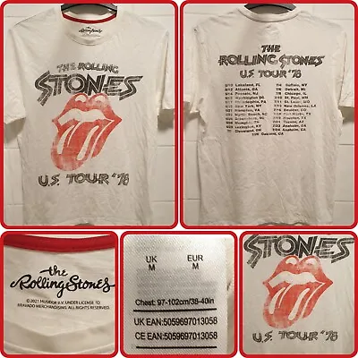 Buy The Rolling Stones T Shirt US Tour ‘78 White Official Size Large • 15.50£