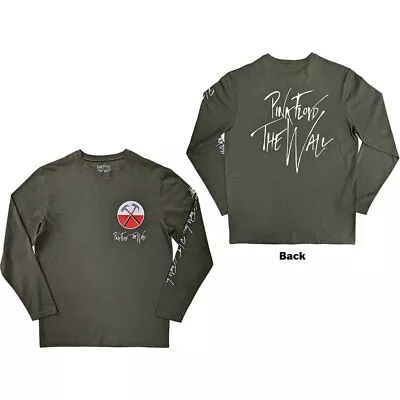 Buy Pink Floyd 'The Wall Hammers Logo' Green Long Sleeve T Shirt - NEW OFFICIAL • 21.99£