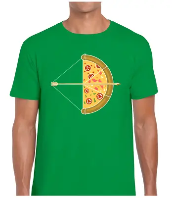 Buy Pizza Bow And Arrow Mens T Shirt Tee Funny Joke Cool Food Lover Design Gift Idea • 7.99£