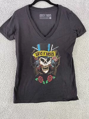Buy Guns N Roses Band Shirt Womens XL Music Merch Skull Logo Black V Neck • 8.65£