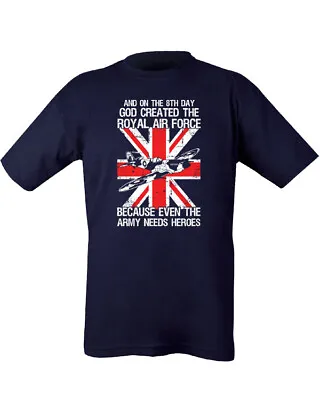 Buy God Created Air Force T-shirt Mens British Raf Uk Ww2 Cotton Printed Military • 10.99£