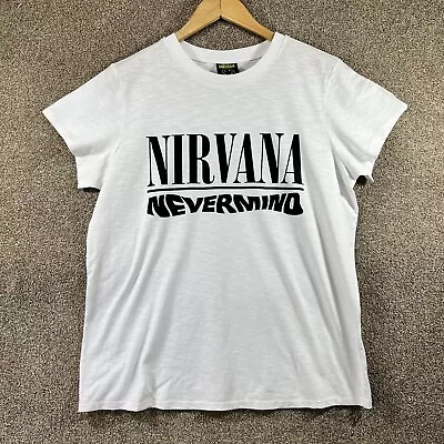 Buy Nirvana Nevermind White Logo Band T-shirt Top Size Medium • 9.99£