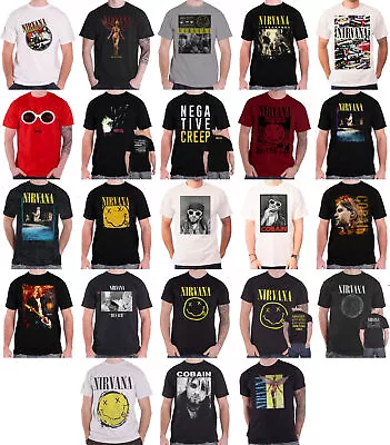 Buy Official Nirvana T Shirt Nevermind Band Logo Kurt Cobain In Utero Mens New • 15.95£