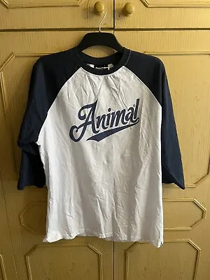 Buy Animal 3/4 Length Sleeved T Shirt XL Blue & White Mid Fit BNWT • 25£