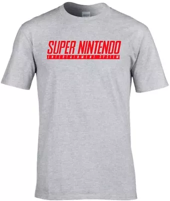 Buy Classic Retro 'Super Nintendo' Logo Premium Cotton T-shirt • 14.99£