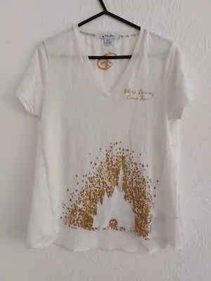 Buy Authentic Disney Park Princess Castle V-neck T-shirt Size XS • 15£