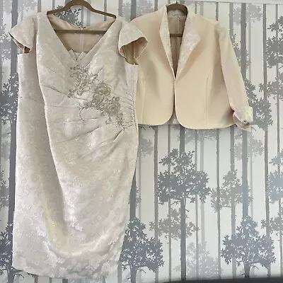 Buy L'ATELIER Size 24 Mother Of The Bride Occasion Outfit Dress And Jacket Suit • 98£